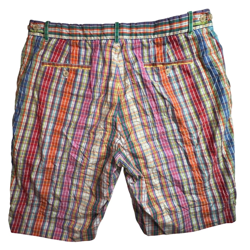 Polo Ralph Lauren Mens Multi Color Plaid Madras Shorts Size 36 Preppy READ - Picture 2 of 9